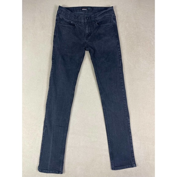 RSQ London Skinny Mens 30x32 Low Rise Jeans Black Denim Stretch Zipper Fly - Picture 1 of 12